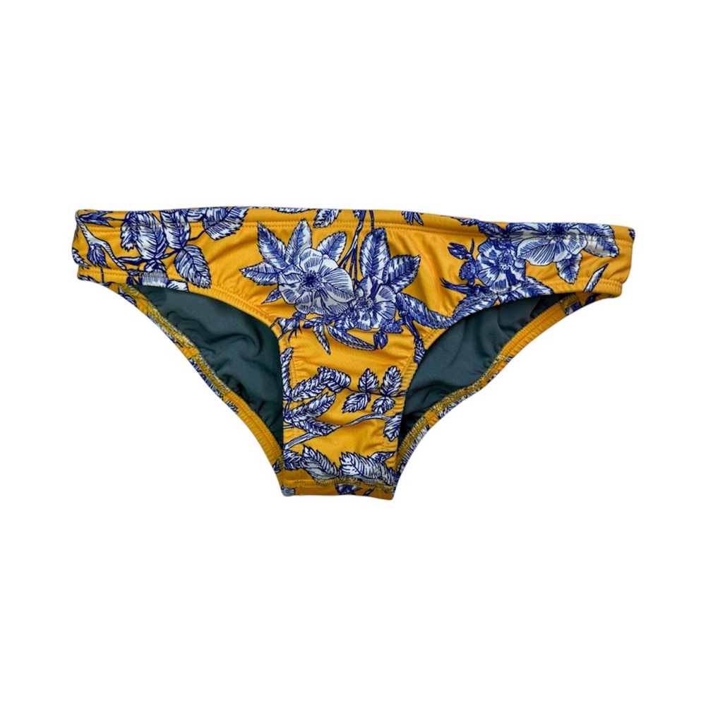 Jolyn Andy Bikini Bottom - Yellow w/ Blue & White Floral